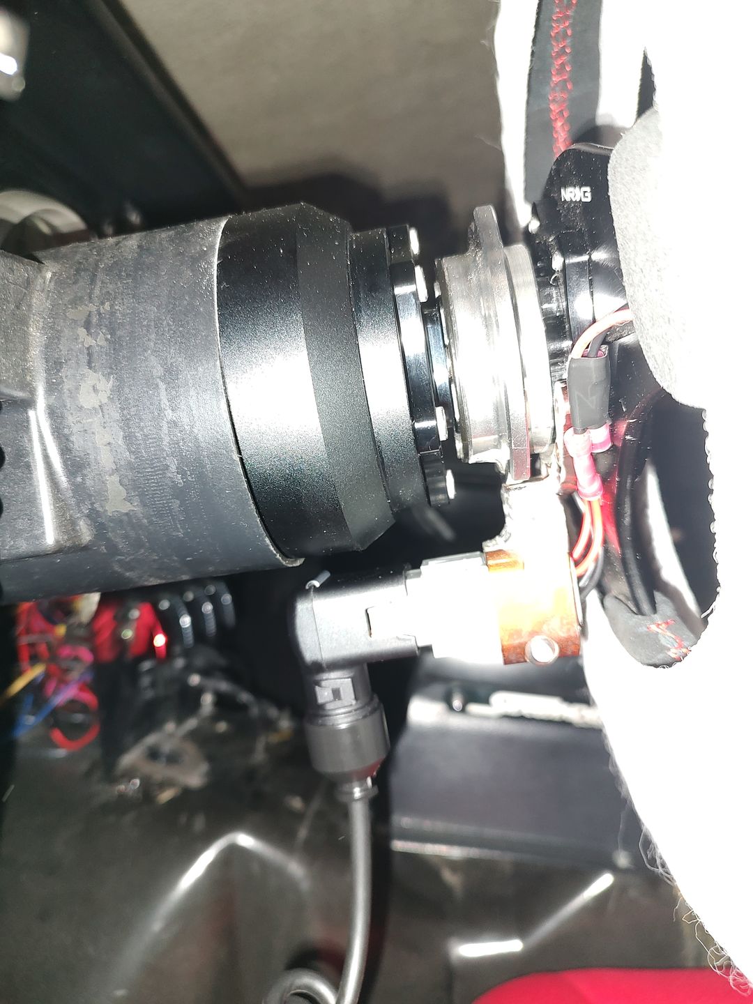 Customer photo review of Motion Raceworks Mono Cord Pro Steering Wheel Wiring System 15-00017