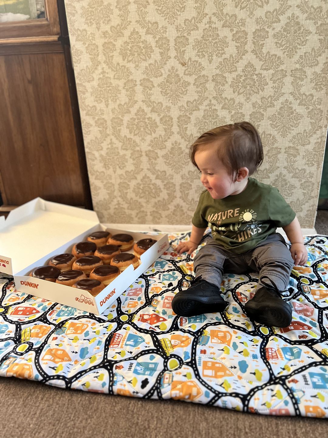 Customer photo review of Patterned Machine Washable Reversible Indoor/Outdoor Quilted Water Resistant Play Mat Blanket
