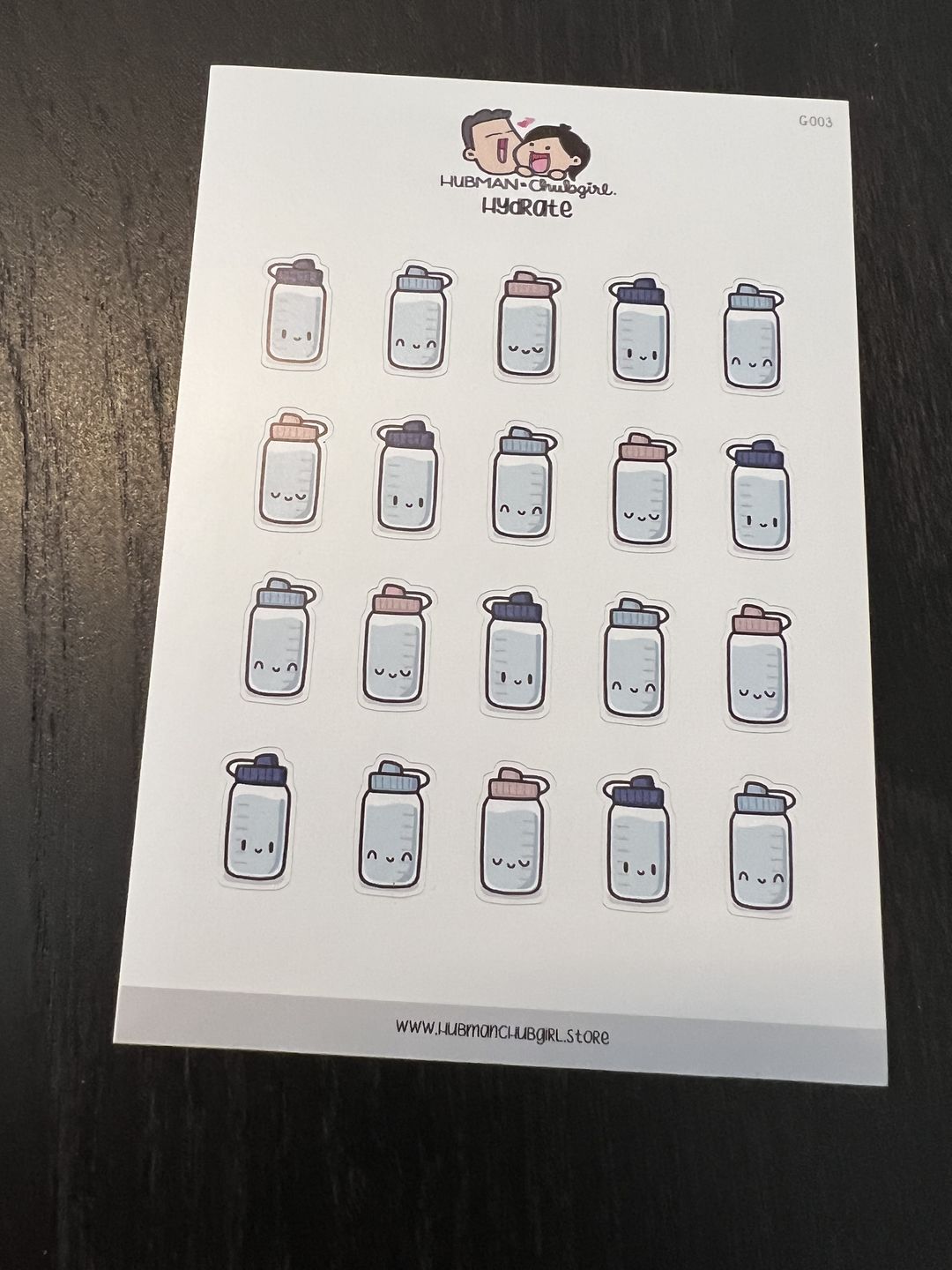 Customer photo review of Hydrate Planner Stickers