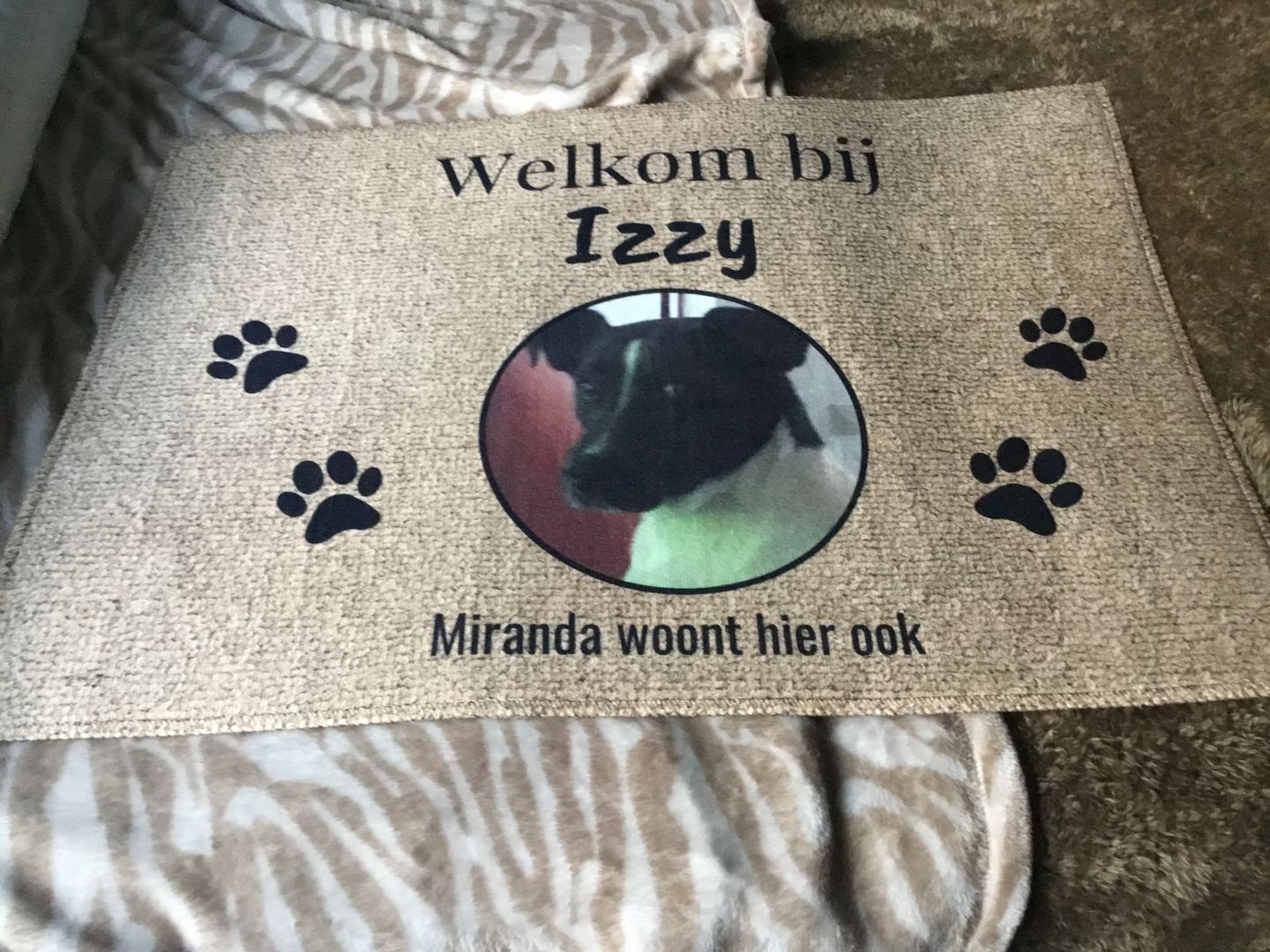 Customer photo review of Eigen foto - Gepersonaliseerde huisdier deurmat