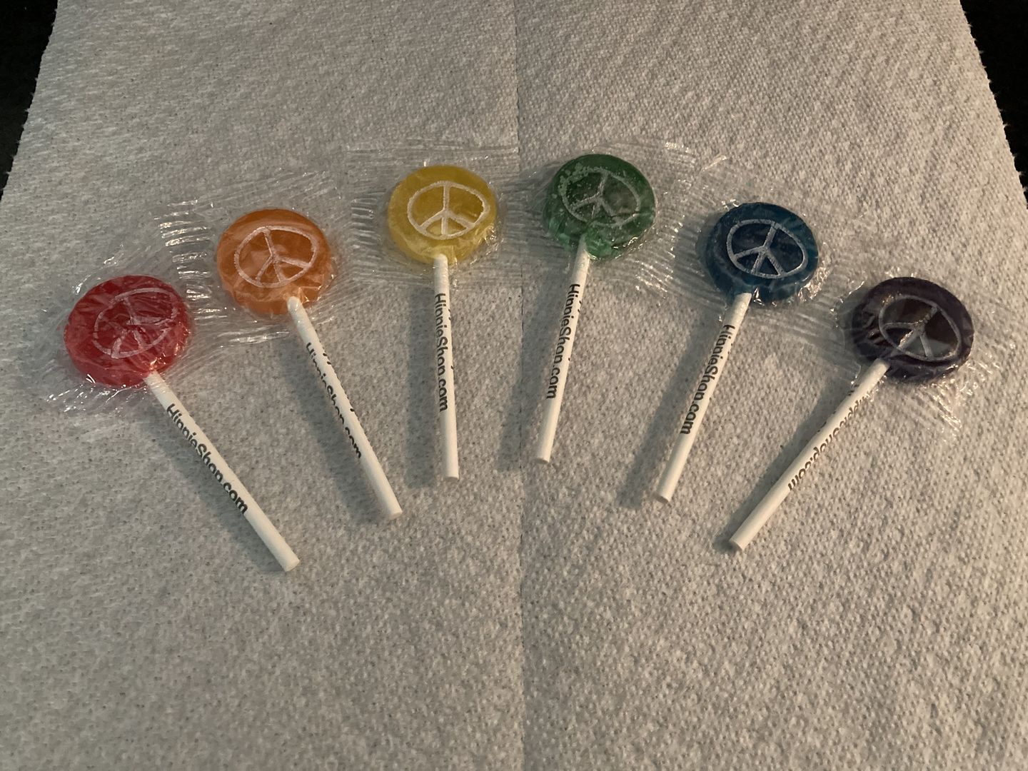 Customer photo review of Hippie Shop Peace Pop Lollipops