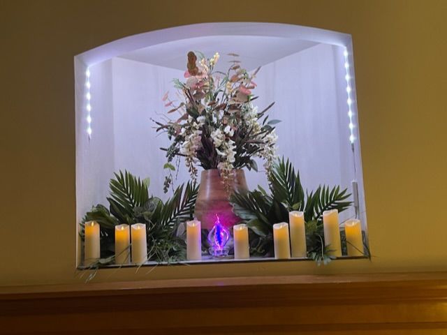 Customer photo review of Illuminated Memorial Glass Flame with Cremation Ashes