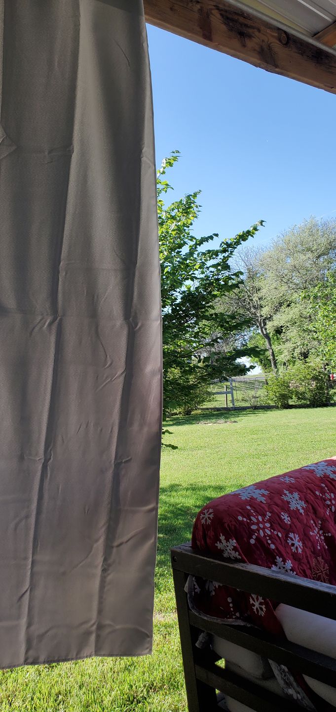 Customer photo review of Waterproof Grommet Top Patio Curtain 1 Panel