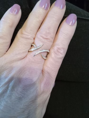Customer photo review of Wave CZ Ring in Sterling Silver