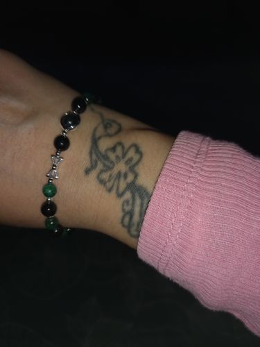 Customer photo review of Bracelet Anti-Douleurs en Malachite et Tourmaline | Argent 925