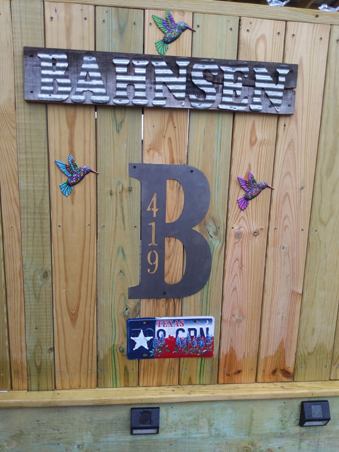 Customer photo review of Letter Address Plaque - 3 Sizes - Metal Personalized Address Numbers for House