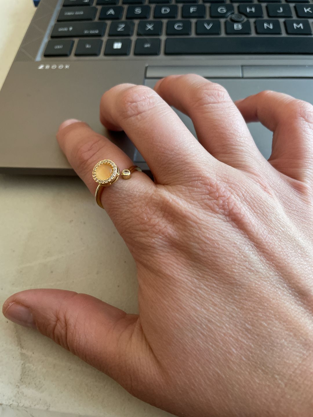 Customer photo review of Moonstone Meditation Ring