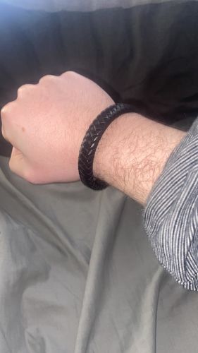 Customer photo review of Men's Personalised Message Bracelet