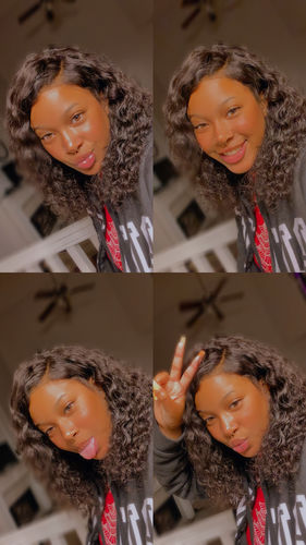 Customer photo review of Luvwin Water Wave Lace Front Bob Human Hair HD Transparent Lace