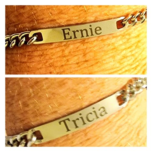 Customer photo review of Engraved Bracelet Set - W/ Eternal Rose Box