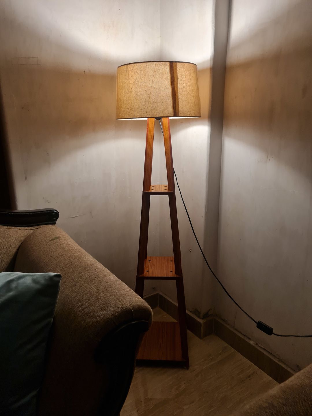 Customer photo review of Decorative  Wooden Floor Lamp for Home Decoration Living Room Corner