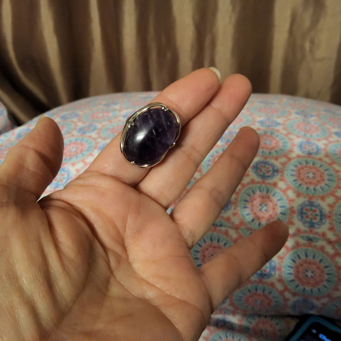 Customer photo review of Natural Amethyst Gemstone Ring