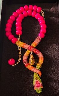 Customer photo review of HEIDI DAUS®"Gorgeous Glimmer Snake" Beaded Crystal Snake Necklace