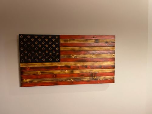 Customer photo review of 50 Star American Flag Metal Stencil (14 gauge steel)
