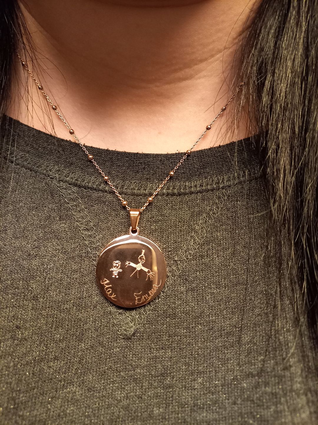 Customer photo review of Halskette Kinderzeichnung