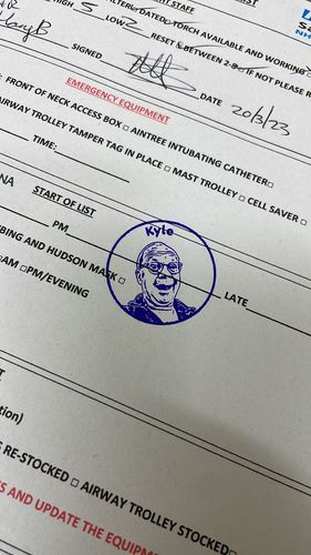 Customer photo review of Self-Inking Face Stamp