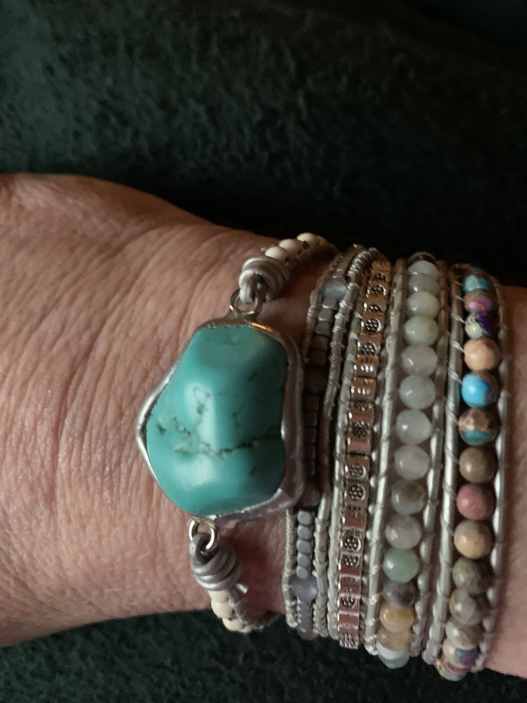 Customer photo review of The Turquoise Protection Wrap Bracelet
