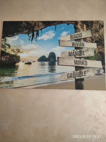 Customer photo review of TELA PERSONALIZZATA "BAIA CON SCOGLI"