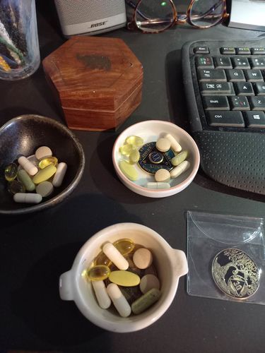 Customer photo review of 30 Year Sobriety Mint Twisted Tree of Life Gold Plated AA Recovery Medallion - Thirty Year Chip/Coin - Black