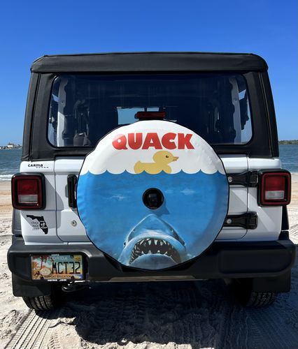 Customer photo review of Custom Spare Tire Cover for Jeep, RV, Bronco Camper, Trailer, & More