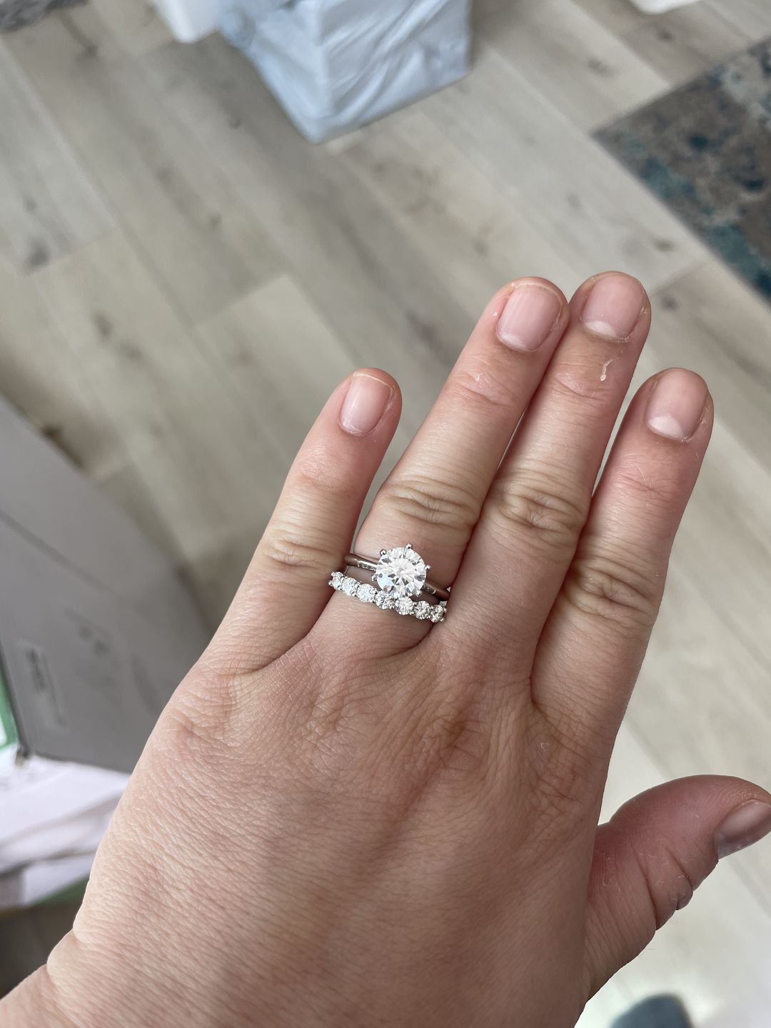 Customer photo review of Classic Solitaire Moissanite Six-Prong Sterling Silver Ring