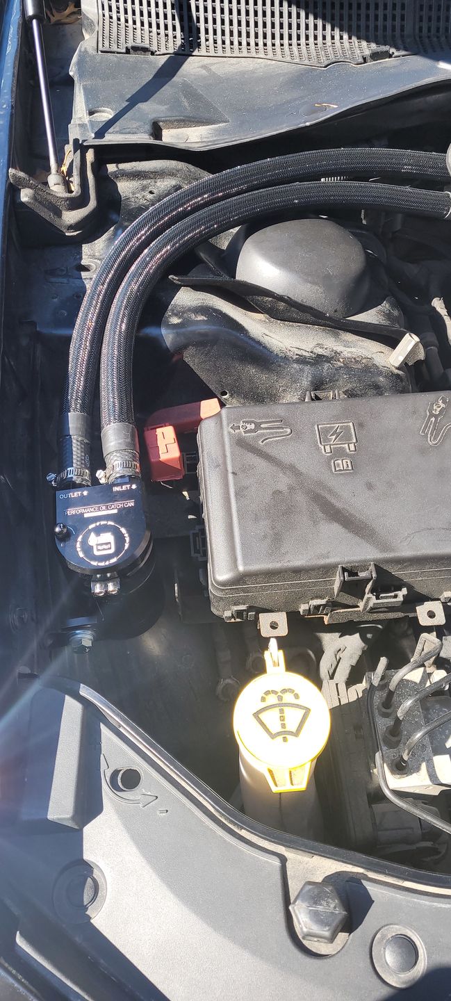 Customer photo review of NON SUPERCHARGED Charger/Challenger/300 Catch Can Kit
