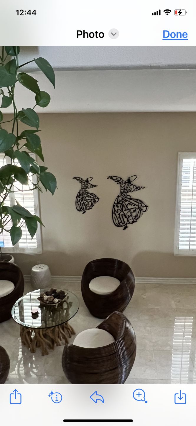 Customer photo review of Whirling Dervish Metal Islamic Wall Art