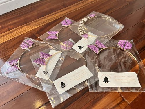 Customer photo review of BTS ARMY Purple Rhinestone Headband