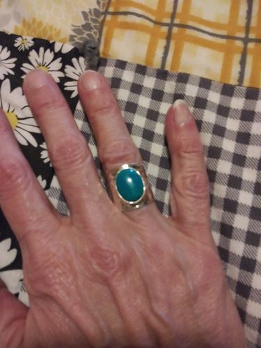 Customer photo review of Chunky Boho Turquoise Ring