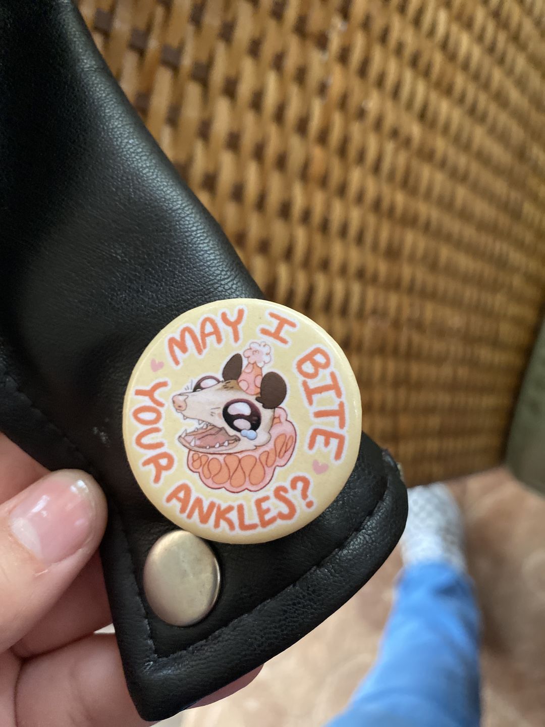Customer photo review of Party Opossum Buttons