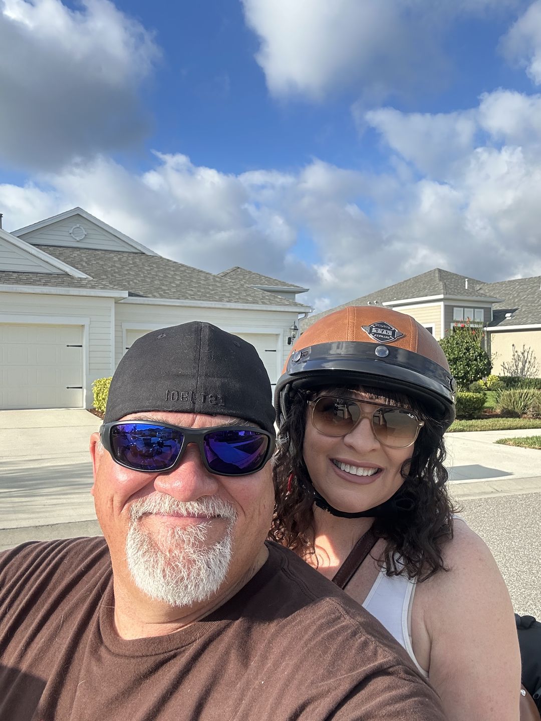Customer photo review of Retro Leather Half Helmet