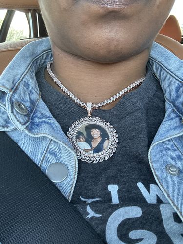 Customer photo review of Crystal Photo Necklace