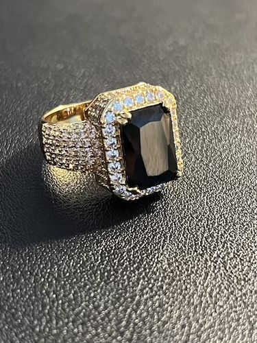 Customer photo review of Gold Black CZ Stone Royal Ring
