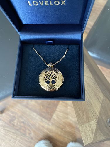 Customer photo review of Large Tree of Life Personalised Locket – Gold