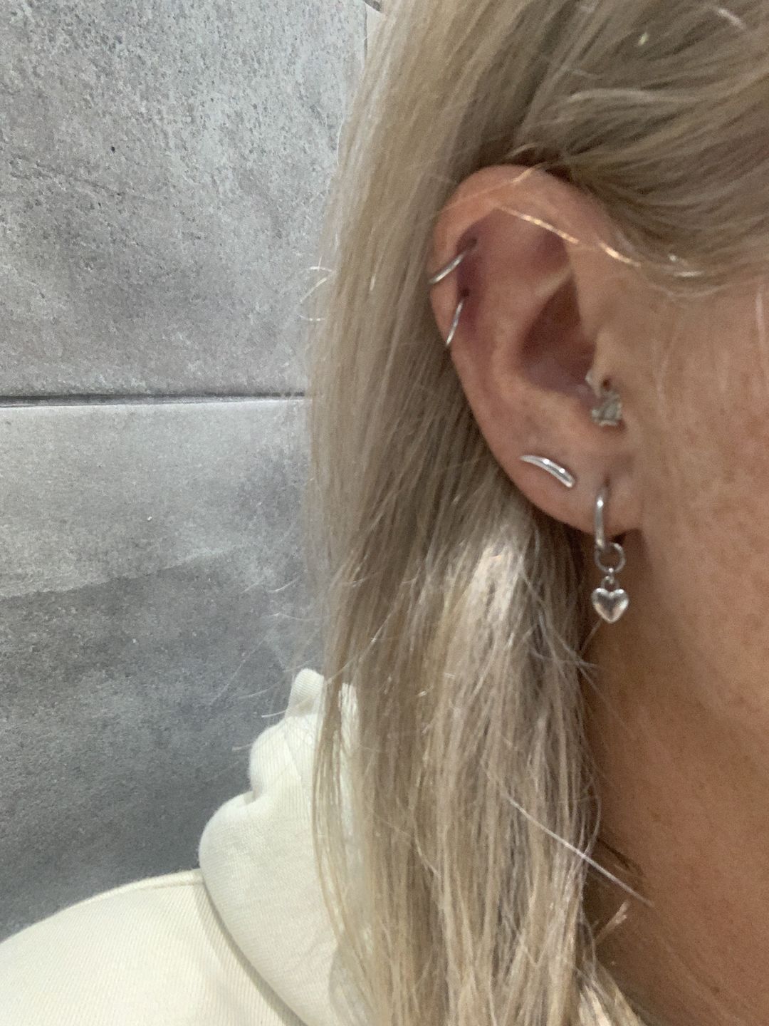 Customer photo review of Molto Hook Stud Earrings