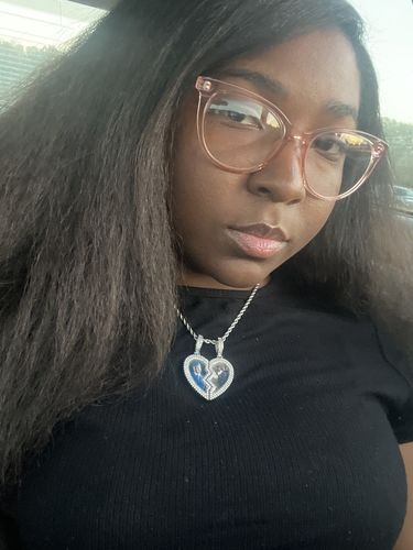 Customer photo review of Split Heart Photo Necklace