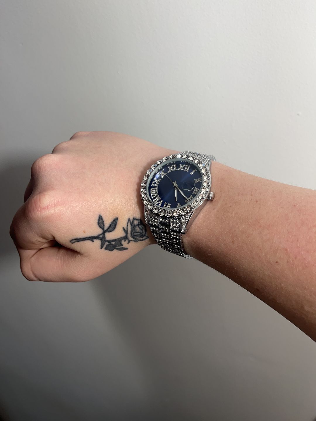 Customer photo review of Sapphire Numeral Dial Diamond Simulant Watch - Silver