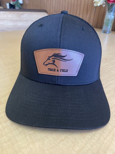 Customer photo review of Custom Leather Patch Trucker Hat - Richardson 112