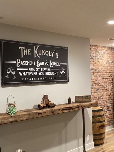 Customer photo review of Basement Bar And Lounge Sign