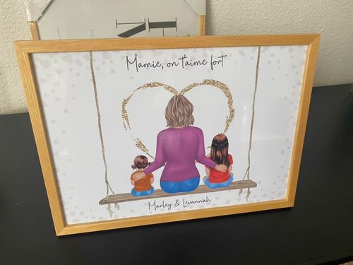 Customer photo review of Affiche Personnalisée - Mamie et Petits-enfants