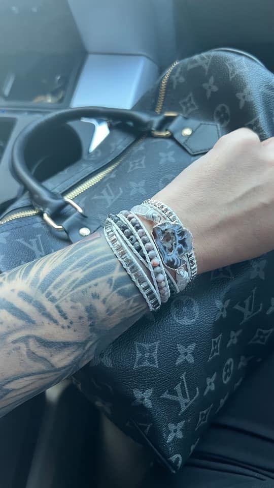 Customer photo review of Magical White Labradorite & Druzy Bracelet