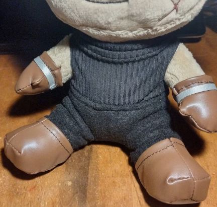 Customer photo review of Chocolate Stretch Faux Leather