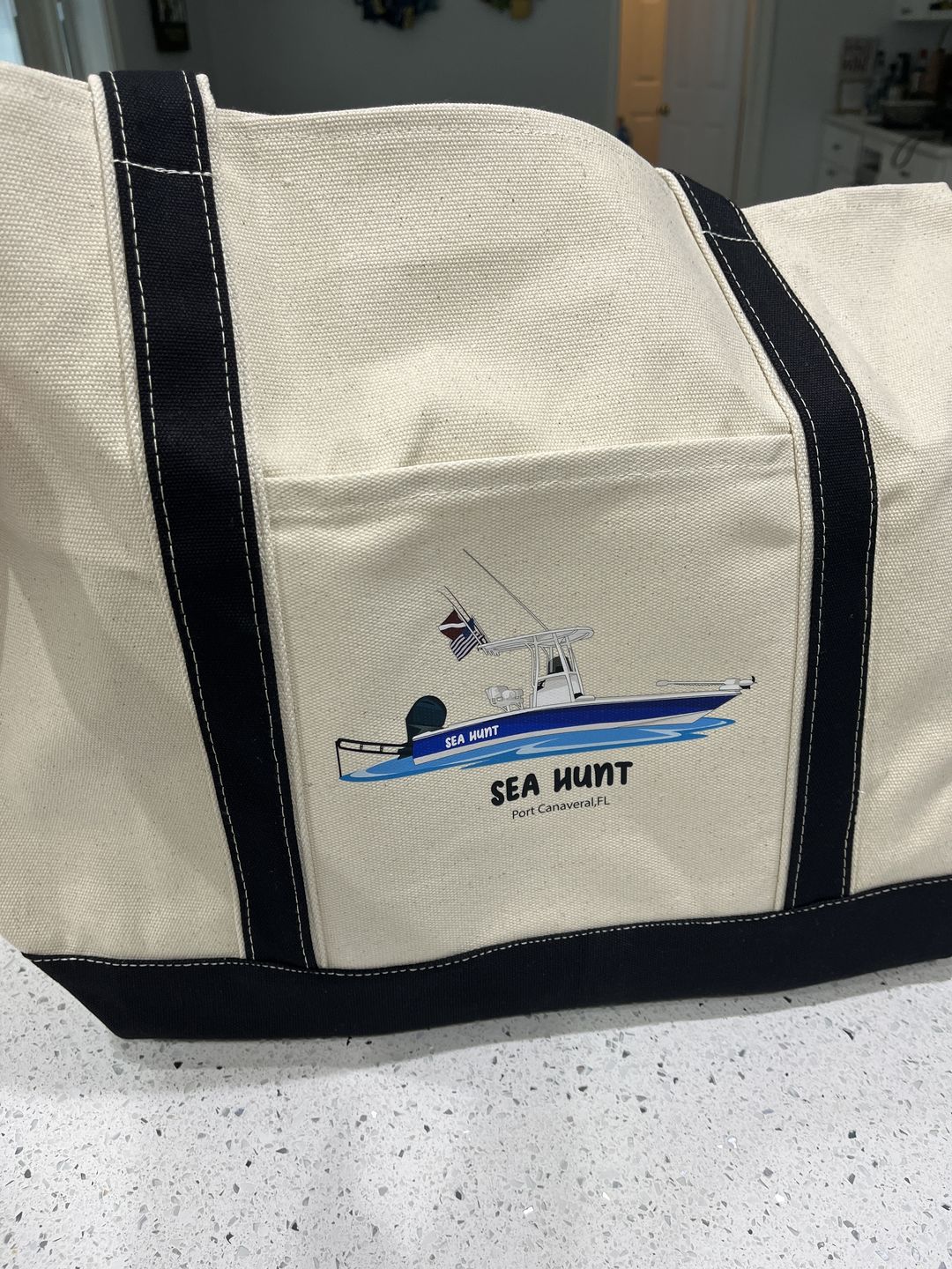 Customer photo review of Custom Boat Tote Bags