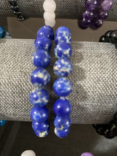 Customer photo review of 15.5" 6mm/8mm/10mm Dark Blue emperor jasper round beads,Sea Sediment,dark blue Terra Jasper