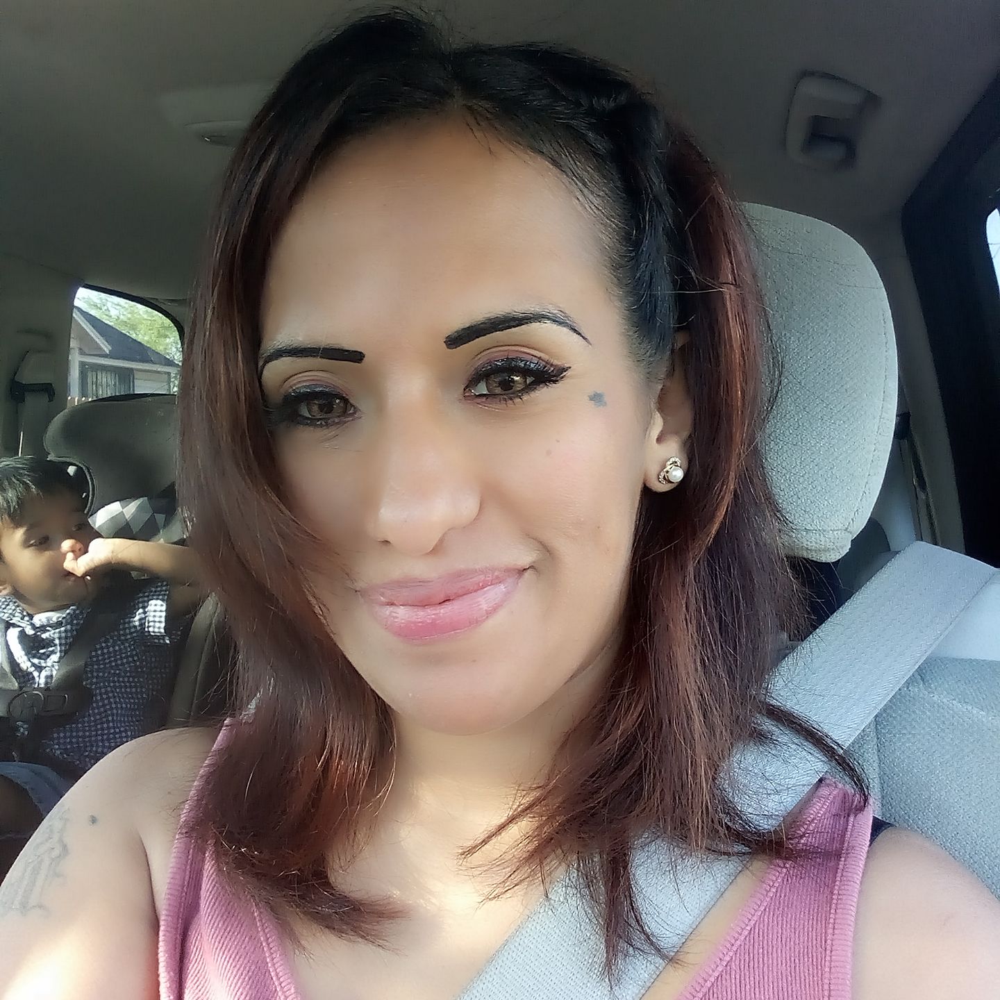 Customer photo review of Cocktail Tequila Sunrise Brown Colored Contact Lenses