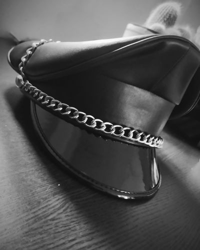 Customer photo review of Leather Biker Cap Black