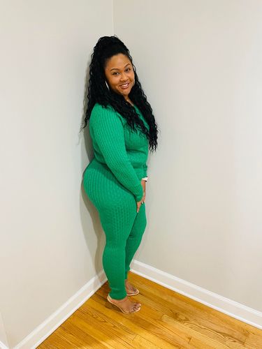 Customer photo review of Can't Deny It Sweater Legging Set (Green)
