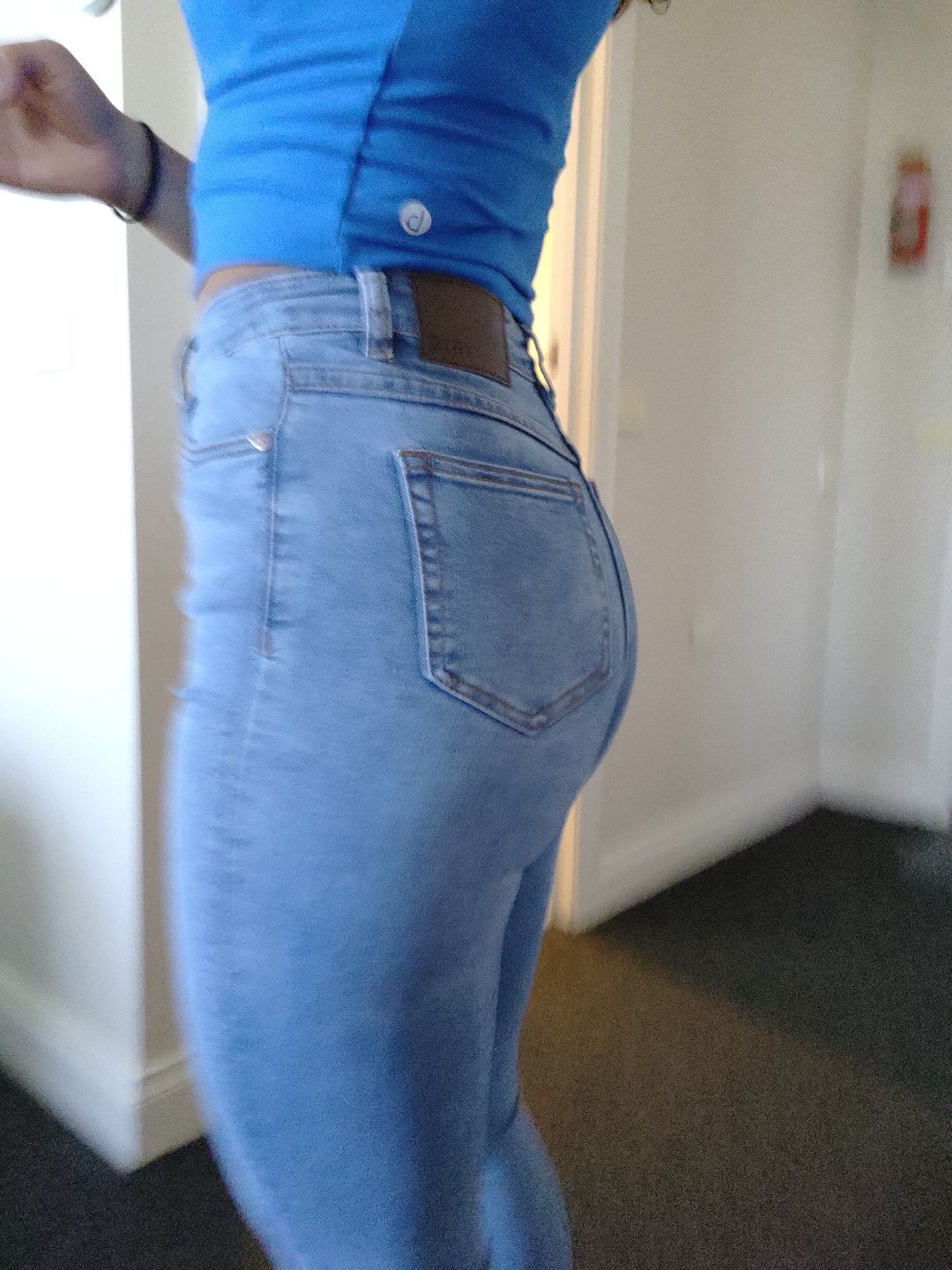 Customer photo review of Impact High Waisted Skinny Jeans - Ocean Blue