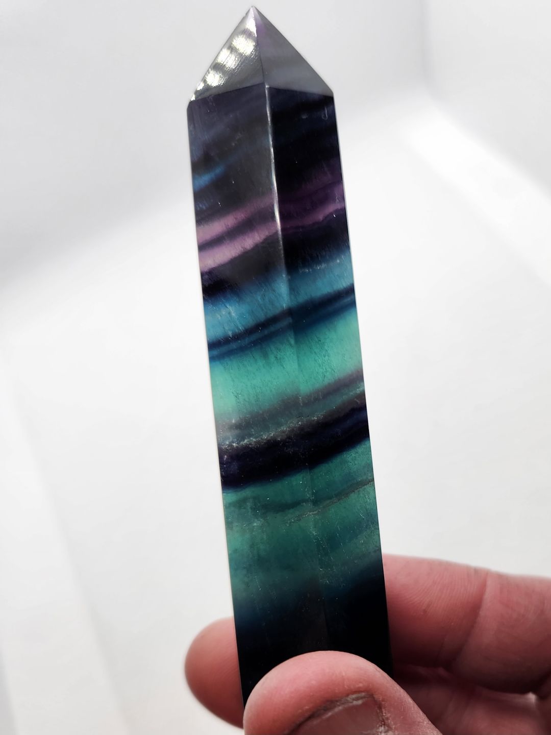 Customer photo review of Rainbow Fluorite Point