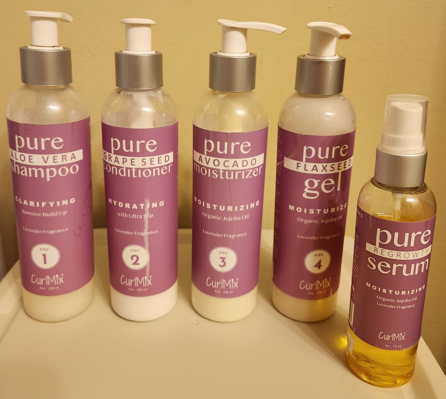 Customer photo review of Curly Hair Grape Seed Conditioner with Ultra Slip and Lavender Fragrance